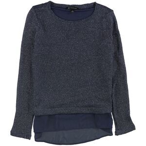 I.N.C Womens Shine Pullover Sweater, Blue, L, DM